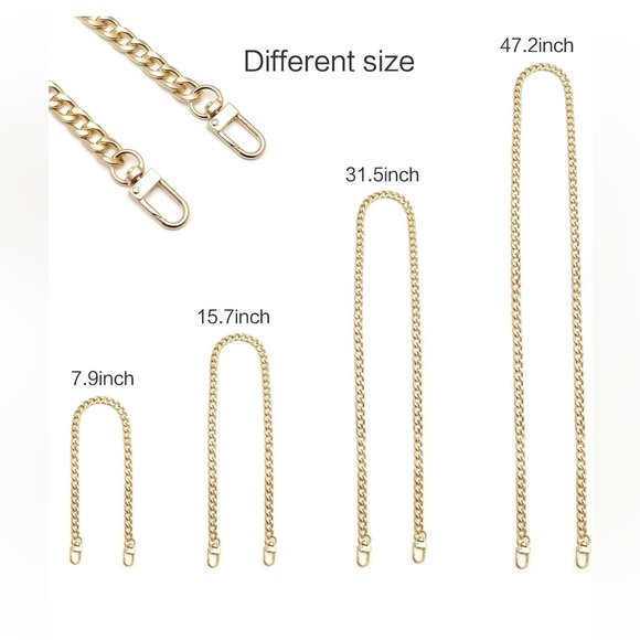 🌝⭐️GOLD PLATED FLAT CHAIN STRAP WITH 4 VERSATILE LENGTHS- - Picture 3 of 12